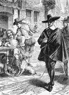 Puritan Prints: Woodcut Of Puritans And Cavaliers