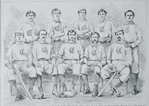 Cincinnati Prints: Woodcut of Red Stocking Baseball Club