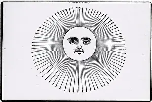 Woodcut Of The Sun And Its Rays; Face