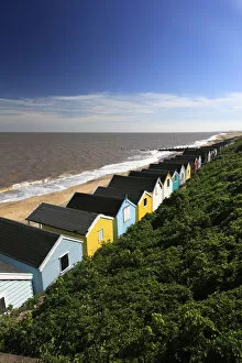 Images Dated 30th May 2013: wooden Beach huts on the promenade, Southwold town