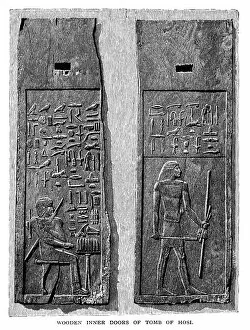 Images Dated 19th September 2018: Wooden Doors of Tomb of Hosi