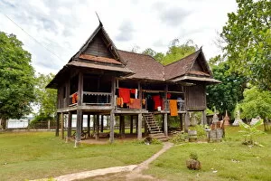Images Dated 22nd December 2015: wooden monastery at Wat Phuthawanaram Champassak Lao