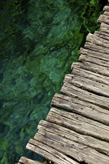 Wooden walkway over water