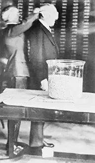 Luck Prints: Woodrow Wilson Preparing for Draft Lottery