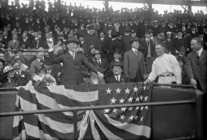 Walter Johnson Prints: Woodrow Wilson Throwing First Ball of Season