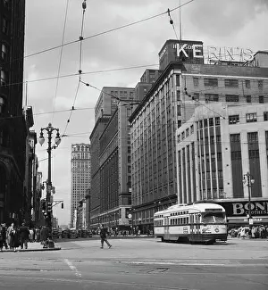 Huty37483 Prints: Woodward Avenue, Downtown Detroit, Michigan