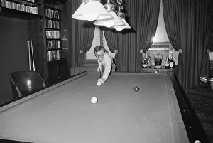 Woody Allen Shoots Pool Fr Across Table