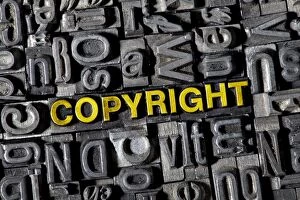 Images Dated 4th May 2012: The word COPYRIGHT among the letterpress letters
