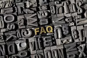 Images Dated 27th February 2012: The word FAQ, made of old lead type