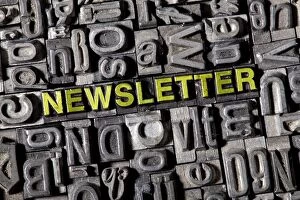 Images Dated 29th February 2012: The word newsletter, made of old lead type