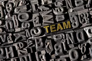 Images Dated 24th February 2012: The word team, made of lead type