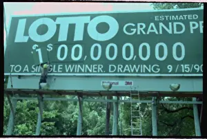 Tampa Prints: Worker Changing Billboard Sign