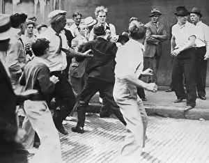 Picketing Prints: Mill Worker Fights to Cross Picket Line