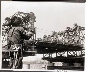 Lifting Prints: Worker with Large Wrench at Bridge