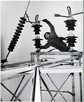 Worker Working On Power Line