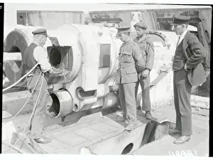 Heligoland Prints: Workers Breaking down Heligoland Gun
