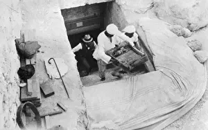 Luxor Prints: Workers Bringing out Treasures from Tomb Area