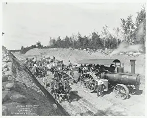 Albany Prints: Workers Building Train Line