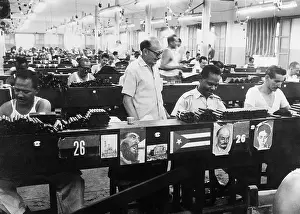Supervisor Prints: Workers in Cigar Factory with Posters