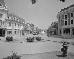 Anaheim Prints: Workers Driving in Mock Town