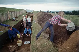 Somerset Prints: Workers Excavating Legendary Castle Site