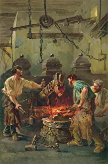 Workers Forging Metal