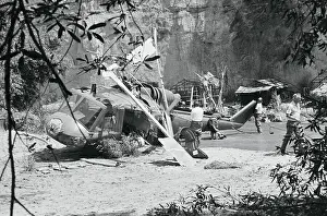 Workers at Helicopter Crash Site
