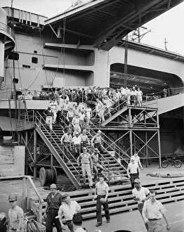 Newport News Prints: Workers Leaving U.S.S. Forrestal