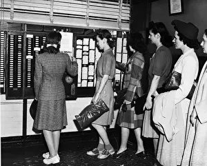 Detroit Prints: Workers On Line To Punch Out Of Work