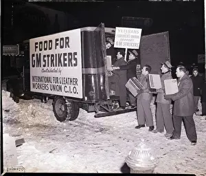 Boxes Prints: Workers Load Truck with Food for Strikers