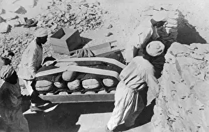 Workers Moving Smaller Items from King Tut tomb
