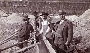 Broom Prints: Workers Panning at a Long Tom Operation