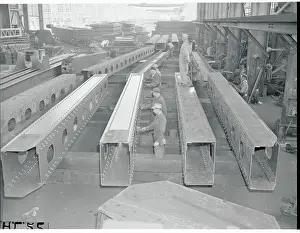 Workers Preparing Bridge Parts for Shipment