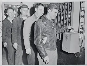 New Castle Prints: Workers Punching in at the Time Clock