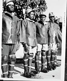 Mine Workers Stand at Attention