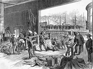 Busy Prints: Workers Unloading Fish