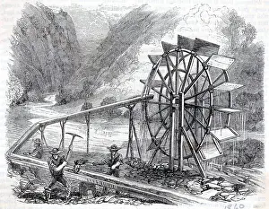 Mine Workers and Water Wheel