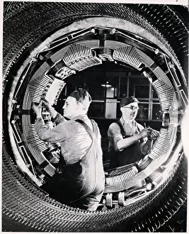 Laborer Prints: Workers Winding 3000-Horsepower Motor