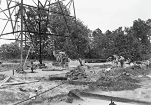 Petroleum Prints: Workman Preparing New Oil Well Pump