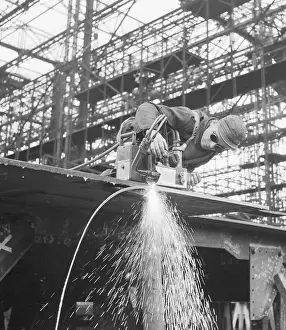 Bonn Prints: Workman Using Welding Tool