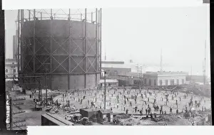 Oakland Prints: Workmen Building Foundation