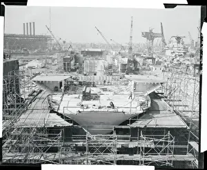 Prow Prints: Workmen Constructing the U.S.S. Saratoga