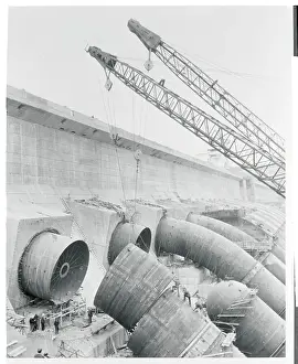 Workmen Creating Dam