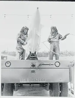 Lorton Prints: Workmen Fueling Nike Guiding Missile