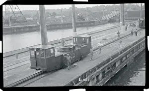 Workmen Operating Electric Mule