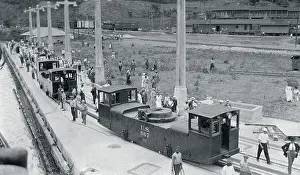 Workmen Operating Electric Mules