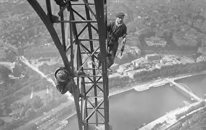 Workmen Painting Eiffel Tower
