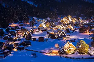 World Heritage, Light up of Shirakawago, Japan