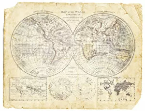 Images Dated 24th October 2018: World map of 1869