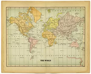 Images Dated 15th January 2012: world map 1883